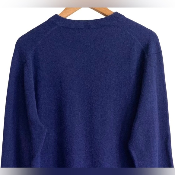 Qi 100% Cashmere Supersoft Preppy Lightweight V-Neck Pullover Sweater Sz XL - Picture 7 of 9